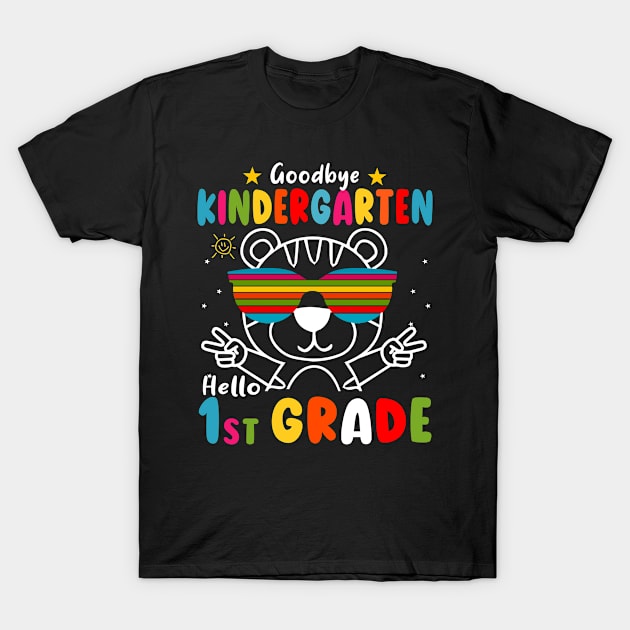 Goodbye kindergarten Graduation 2024 Hello 1st Grande Tiger T-Shirt by AngelGurro